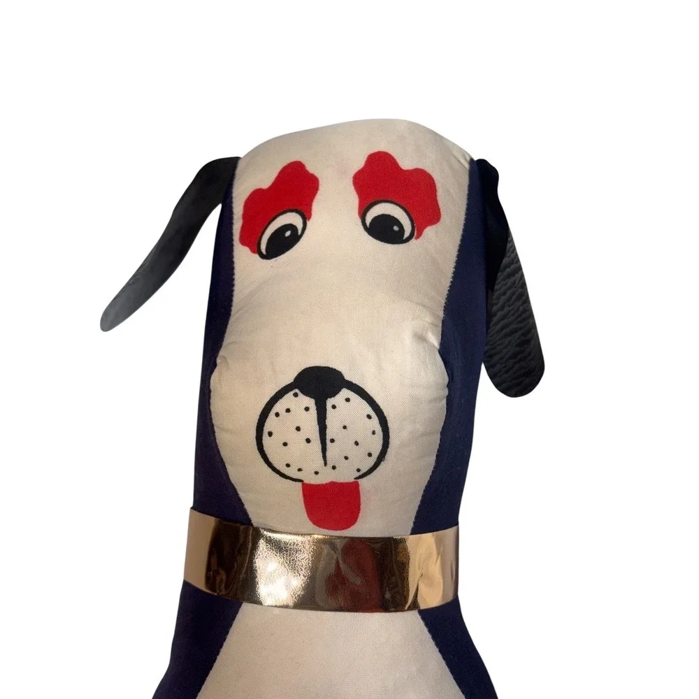 Vintage Carnival Prize Plush Dog Lot 3pc Kitsch Retro Stuffed Animal Yellow Blue